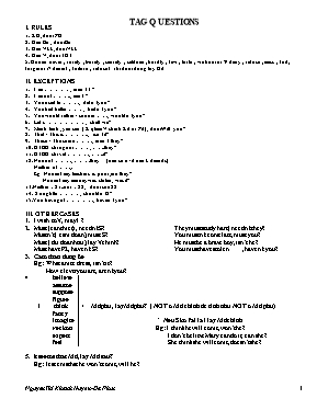 Lý thuyết và bài tập Tag questions
